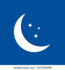 Moon and stars. Vector illustration.