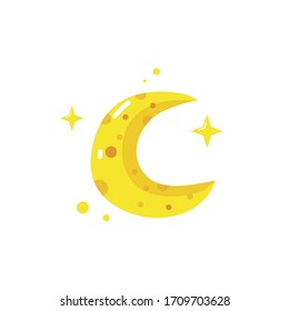 Luna con ilustración vectorial de estrellas