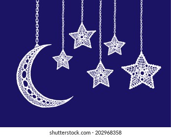 The moon to the stars. Vector illustration