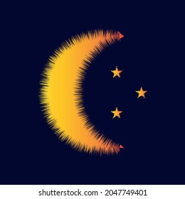 
Luna Con Estrellas İcon, vectorial Ilustración