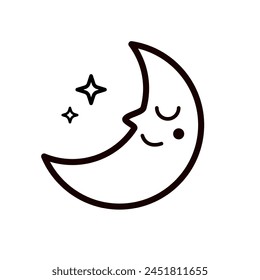 moon and stars - vector illustration	