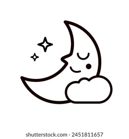 moon and stars - vector illustration	
