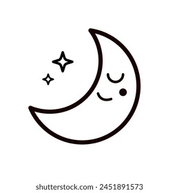 moon and stars - vector illustration	