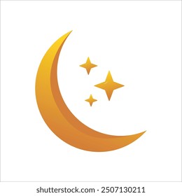 Luna con estrellas Ilustración vectorial