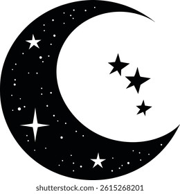 moon with stars vector illustration