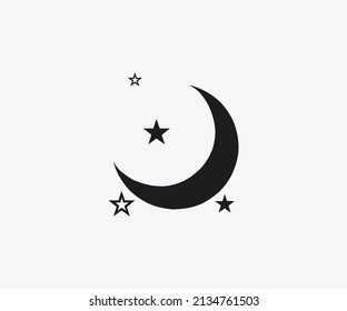Moon And Stars vector Template	