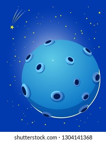 Moon and Stars Vectoral Illustration. 