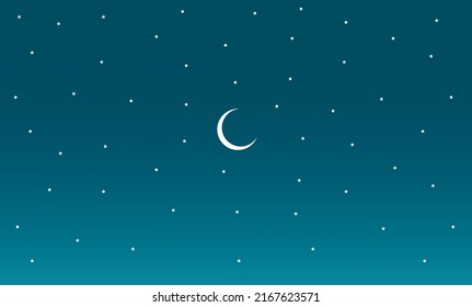 Moon and stars wallpaper at night