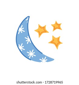 moon with stars weather symbol isolated icon vector illustration design