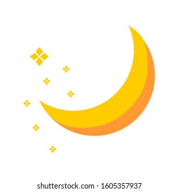 
moon and stars with a white background