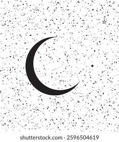 moon with starts seamless pattern