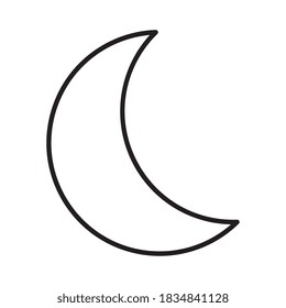 Moon sticker and line style icon of night bedtime sky space moonlight nature light lunar and science theme Vector illustration