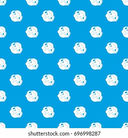 Moon stone pattern repeat seamless in blue color for any design. Vector geometric illustration