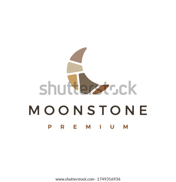 moon stone\
stones logo vector icon\
illustration