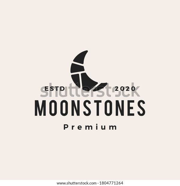 moon\
stones hipster vintage logo vector icon\
illustration