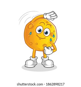 moon stretching character. cartoon mascot vector