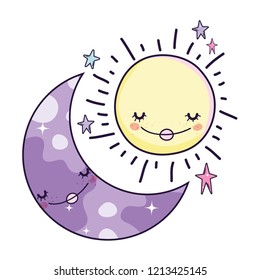 Moon and sun cartoons