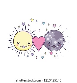 Moon and sun cartoons