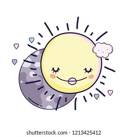 Moon and sun cartoons
