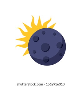 moon sun cloud weather flat icon image vector illustration