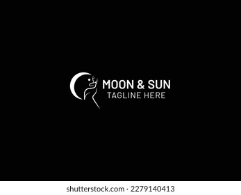 Moon Sun and Deer logo design