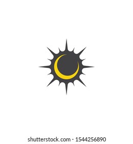 Moon sun graphic design template vector isolated