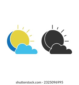 Moon And Sun Icon Vector Design.