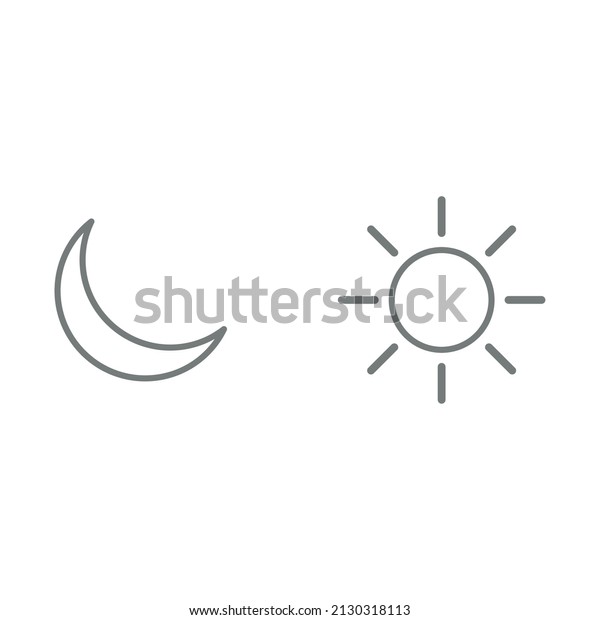 moon\
and sun icon vector illustration on white\
background