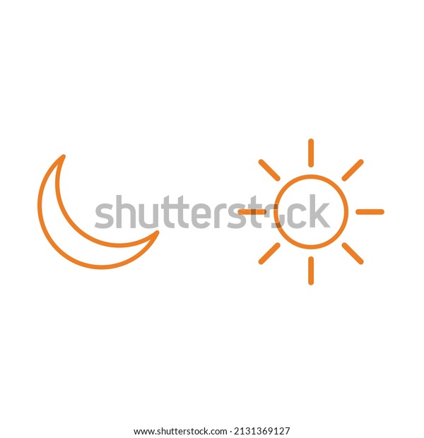 moon\
and sun icon vector illustration on white\
background