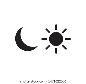 Moon and sun icon vector logo template