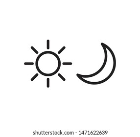 Moon And Sun Icon Vector Logo Template