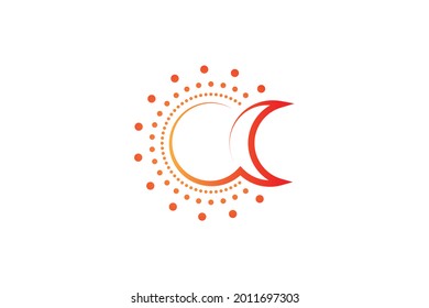 moon and sun logo. very suitable for, icon, logo, initial, industry, company, business, etc.