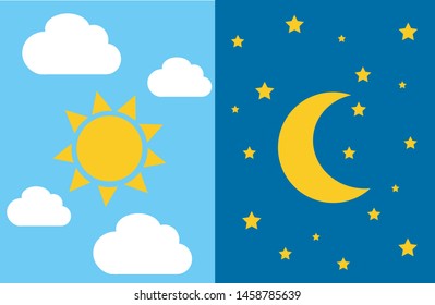 the moon and the sun night and day