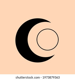 Moon and sun vector, celestial minimal design