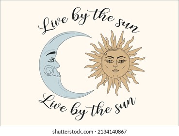 moon and sun vector design