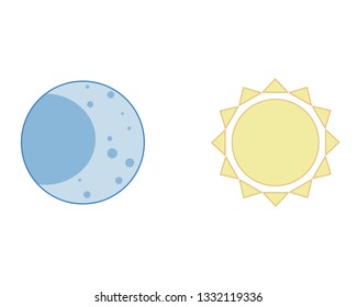 Moon and sun vector icons.