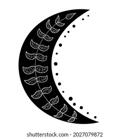 Moon Surface. Boho style. Vector illustration.