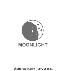 Moon surface icon logo design vector template