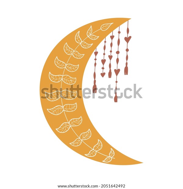 Moon Surface. Moon. Satellite Planet.
Crescent Moon. Object Shape. Vector
Graphics.