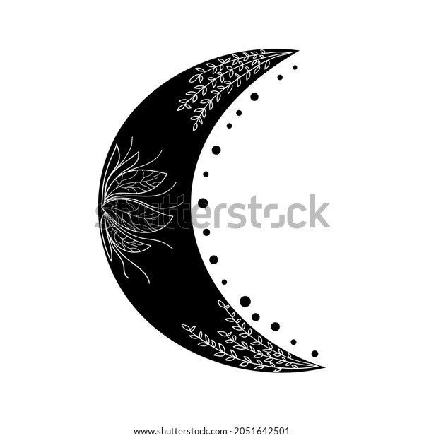 Moon Surface. Moon. Satellite Planet.\
Crescent Moon. Object Shape. Vector\
Graphics.
