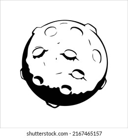 moon surface silhouette vector. moon icon, sign and symbol.