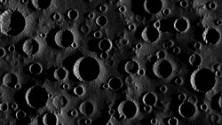 Moon Surface In Stippling Style With Shadows And Many Meteorite Impact Craters. Close-up Top View Lunar Noisy Grainy Texture Using Dots. Pointillism. Dotwork. Vector Illustration