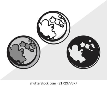 Moon SVG Printable Vector Illustration