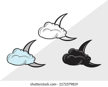 Moon SVG Printable Vector Illustration