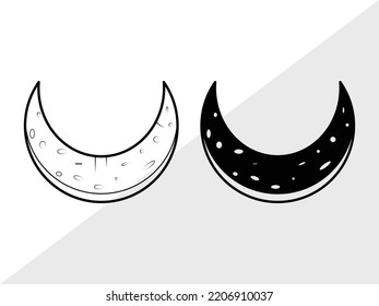Moon SVG Printable Vector Illustration