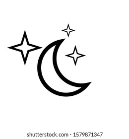 Moon Symbol Icon Vector Illustration