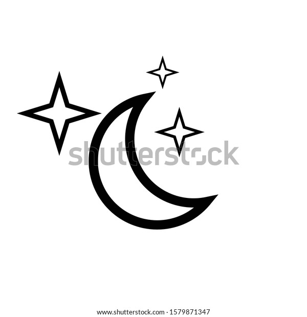 Moon Symbol Icon Vector
Illustration
