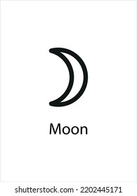Moon Symbol of Planets. Solar system for astrology, astronomy. Vector illustration.
