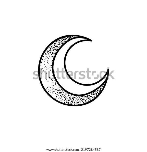 Moon Symbol Tattoo Style Vector Illustration Stock Vector Royalty Free