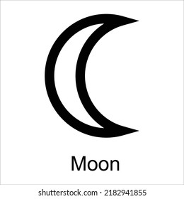 Moon Symbol vector - Solar system symbols and signs - astrological symbols